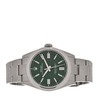 Rolex Stainless Steel 41mm Oyster Perpetual Watch Green 134300 2 of 5
