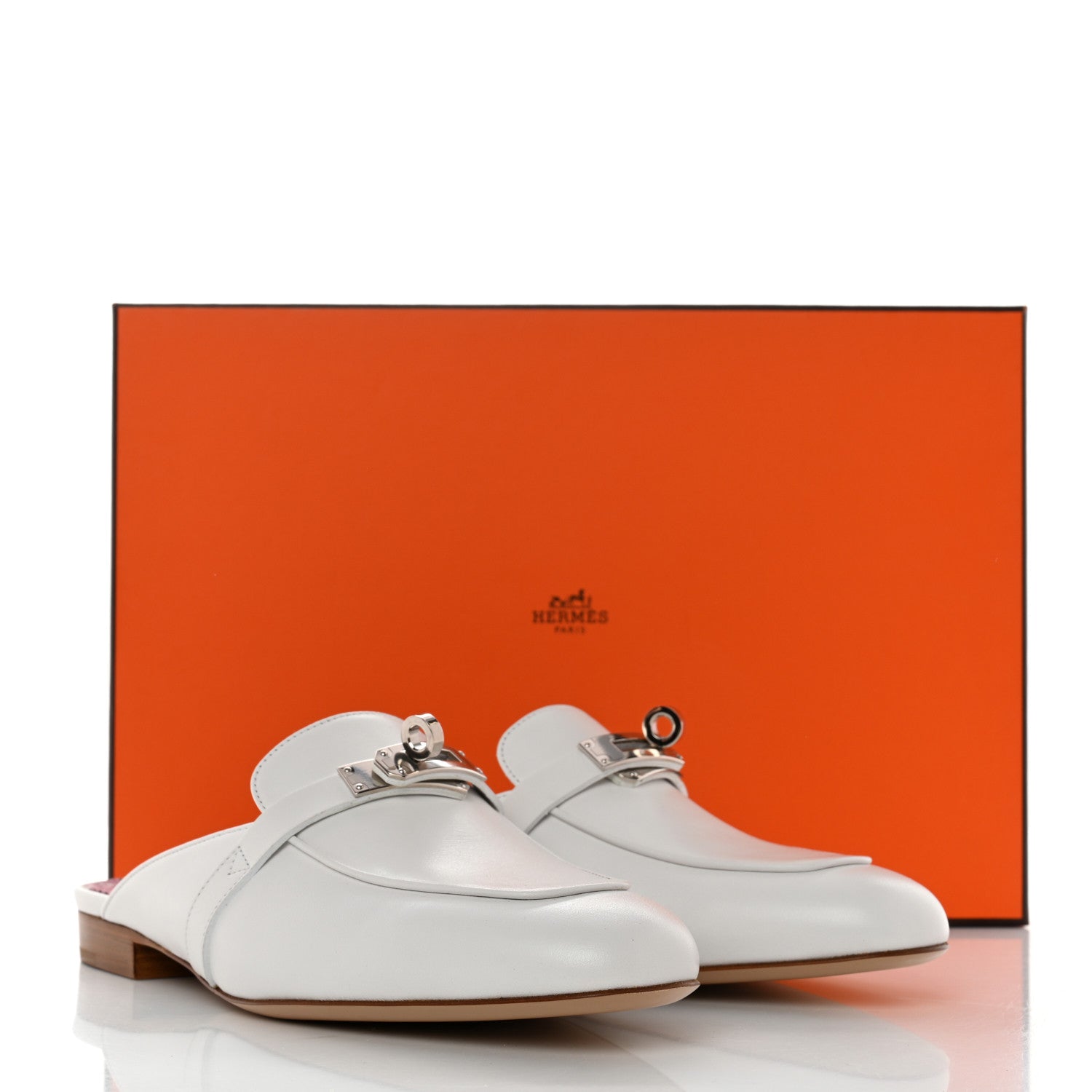 Hermes Calfskin Oz Mules 36 White 8 of 8