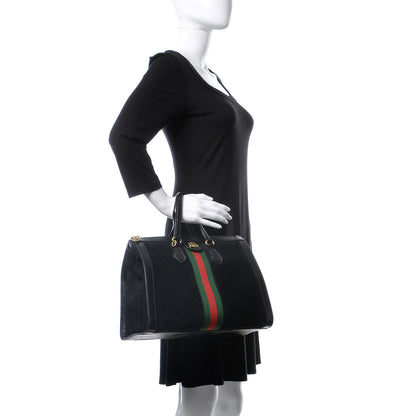 Gucci Suede Patent GG Web Small Ophidia Tote Bag Black 2 of 10