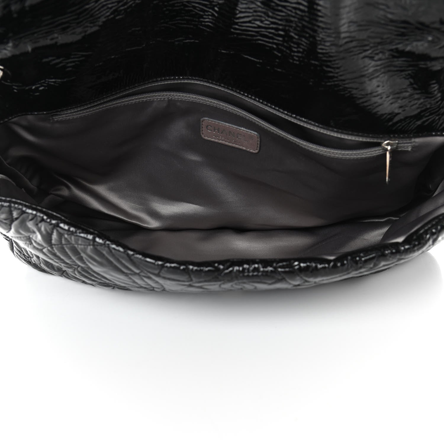 Chanel Vinyl Graphic Edge Flap Black 5 of 10