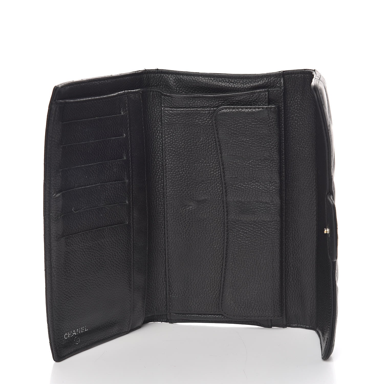 Chanel Caviar Quilted Large Gusset Flap Wallet Black 5 of 17