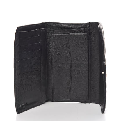 Chanel Caviar Quilted Large Gusset Flap Wallet Black 5 of 17