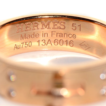 Hermes 18K Rose Gold Diamond PM Kelly Ring 51 5.75 3 of 9