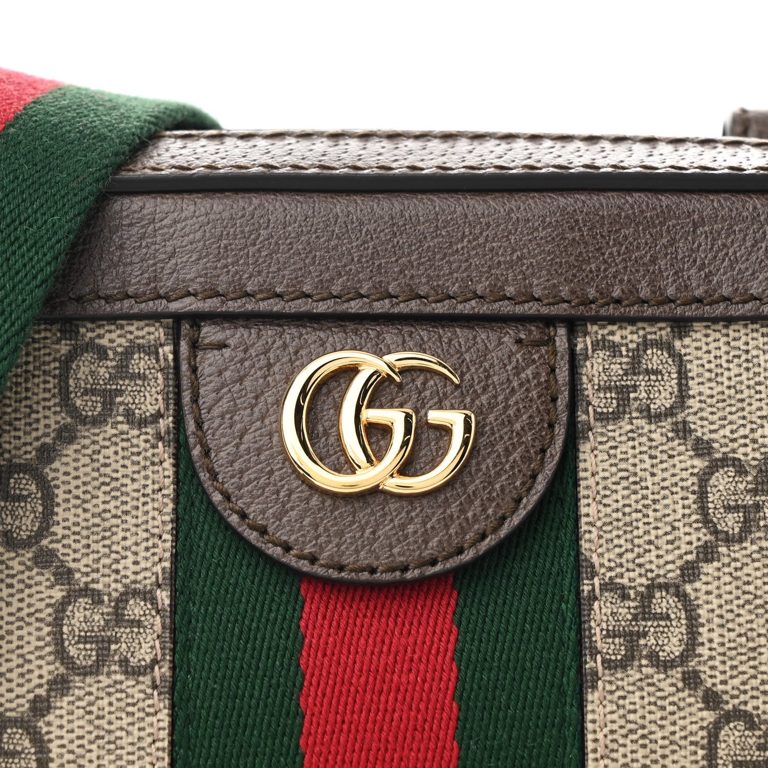 Gucci GG Supreme Monogram Web Small Ophidia Top Handle Shoulder Bag Brown 8 of 10