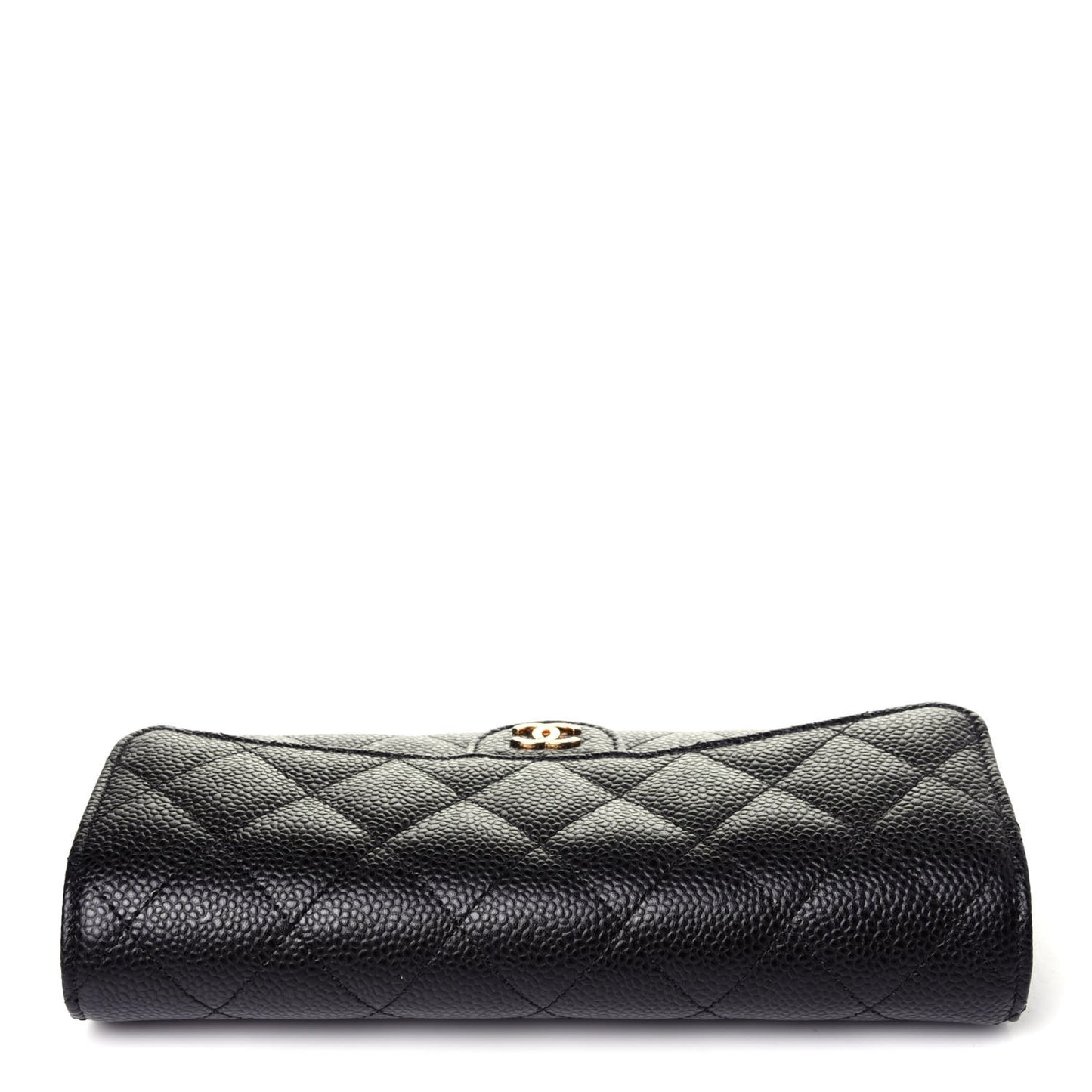 Grained Calfskin Diorama Wallet on Chain Pouch Black