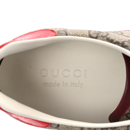 Gucci GG Supreme Monogram Ayers Web Mens New Ace Sneakers  9 Beige Ebony Red 8 of 9