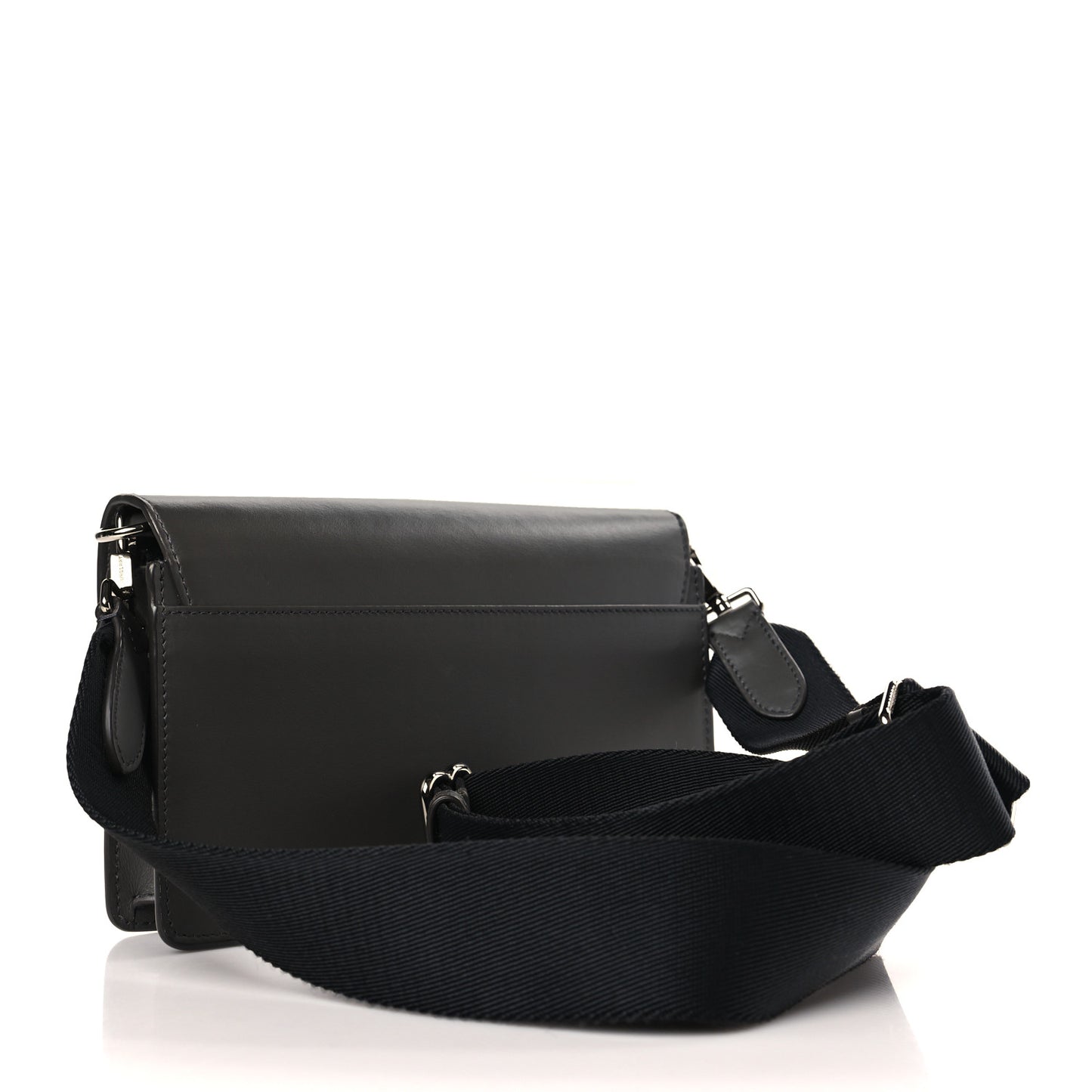 Calfskin Horseferry Print Messenger Bag Black