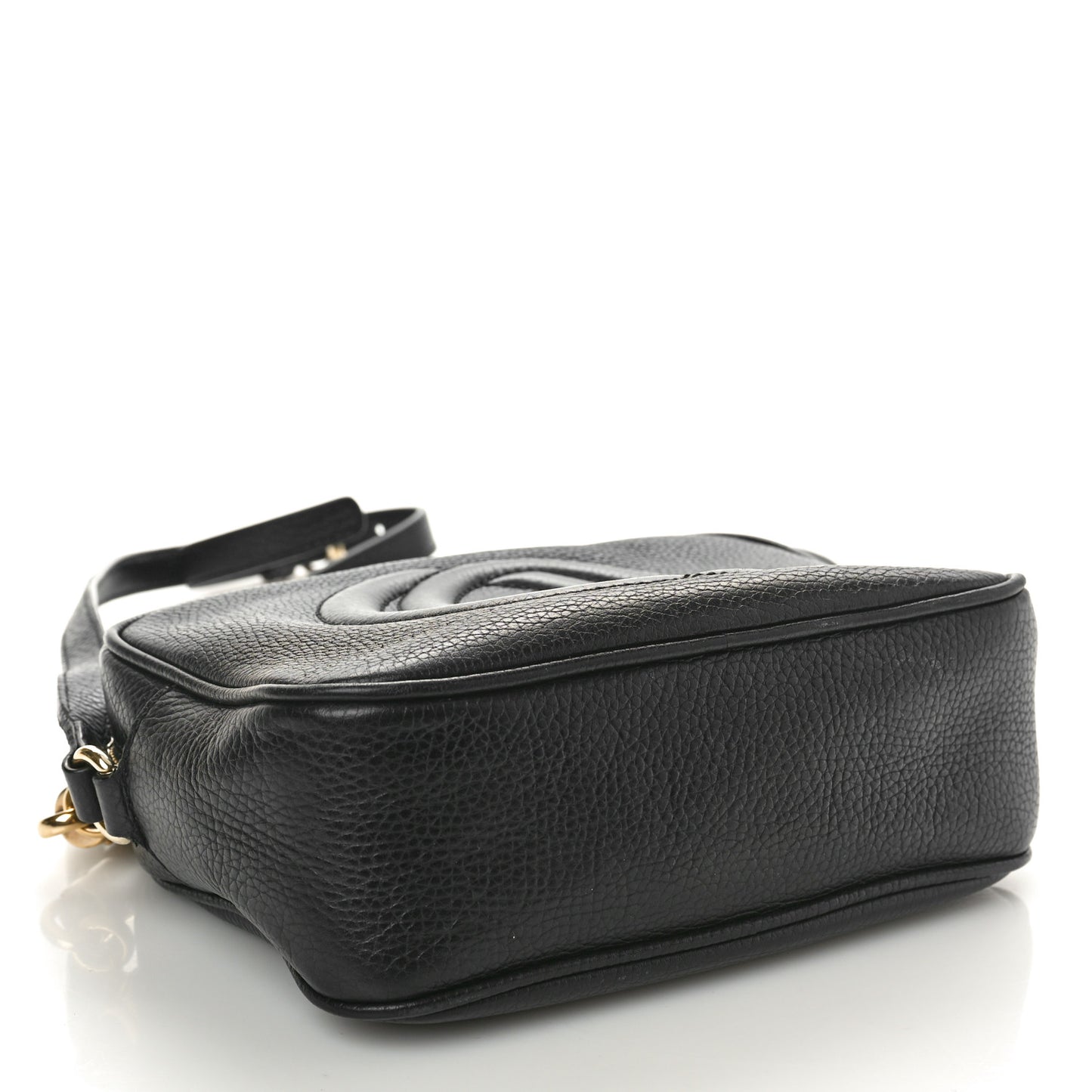 Pebbled Calfskin Small Soho Disco Bag Black