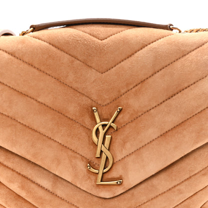 Saint Laurent Suede Y Quilted Monogram Medium Loulou Chain Satchel Cinnamon 8 of 11