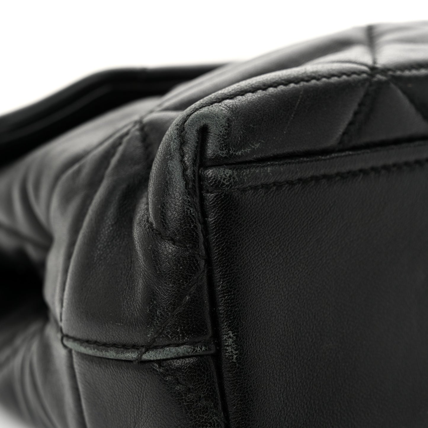 Nappa Triangle Stitched Large Spectrum Bag Black