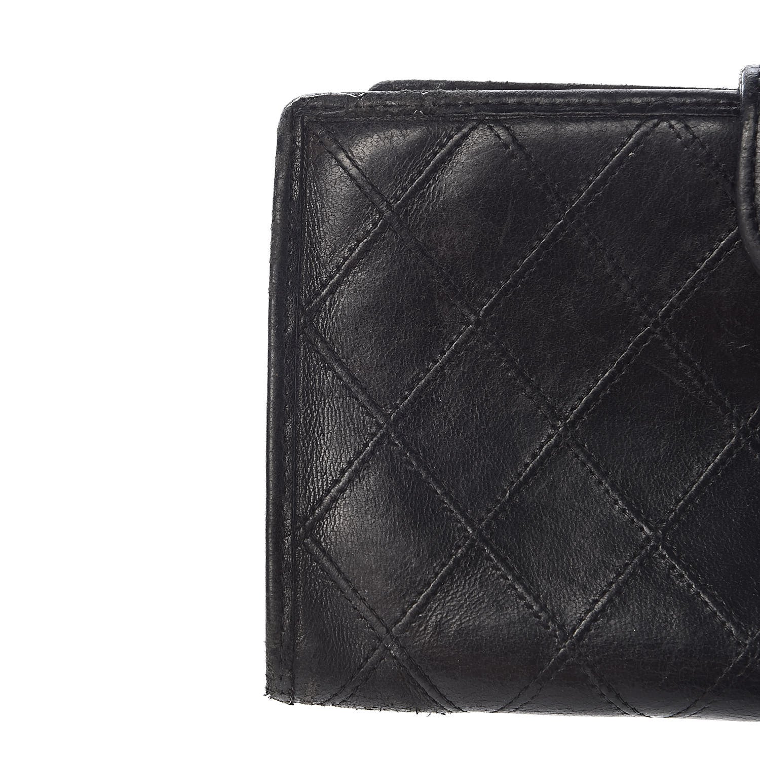 Chanel Lambskin Diamond Stitched French Wallet Black 15 of 19