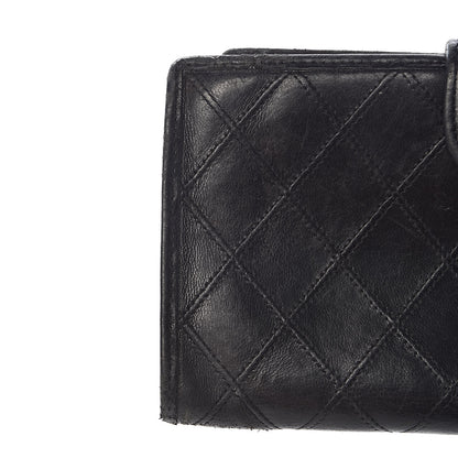 Chanel Lambskin Diamond Stitched French Wallet Black 15 of 19