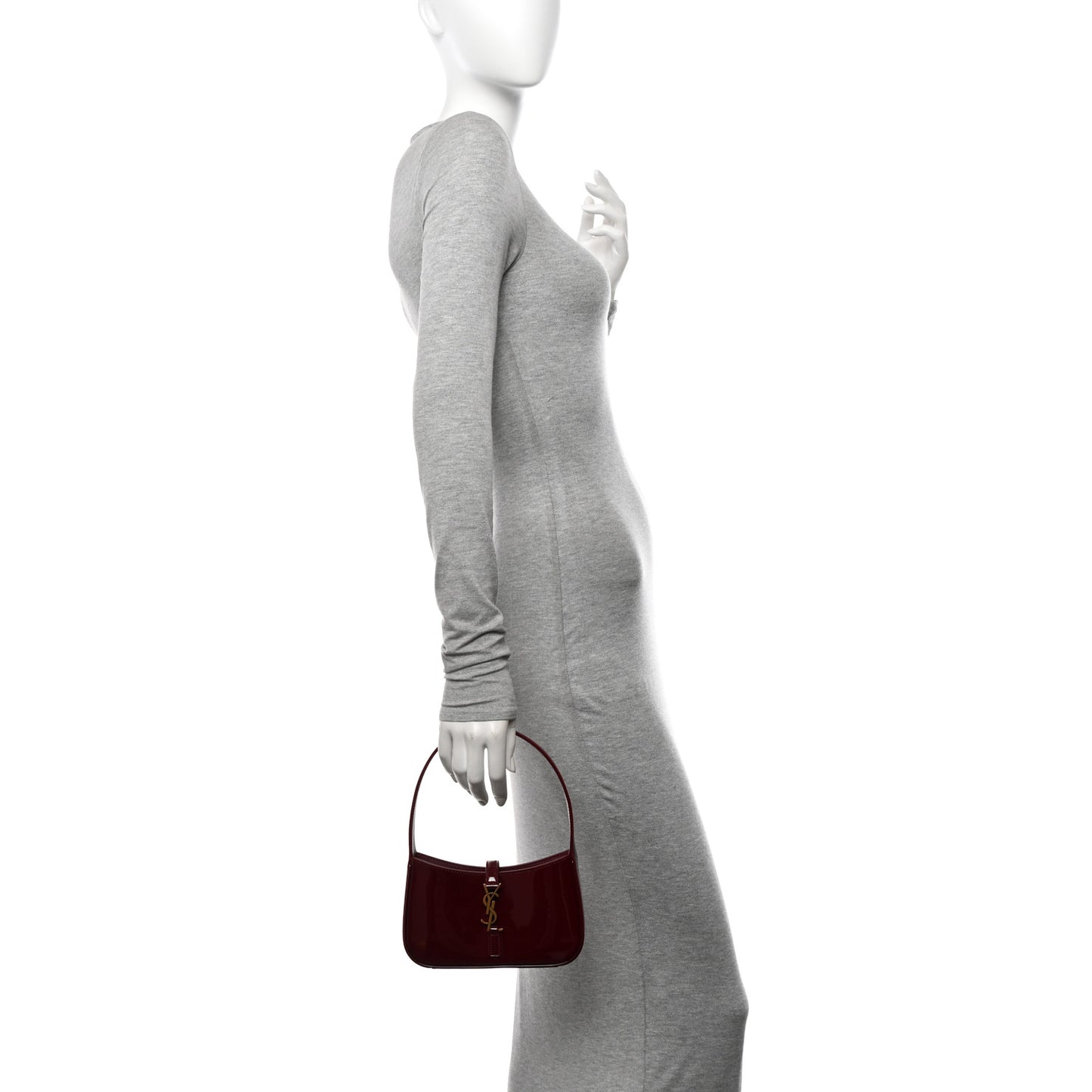 Patent Calfskin Le 5 A 7 Mini Hobo Red Grenat