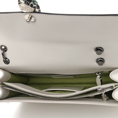Bulgari Calfskin Serpenti Forever Shoulder Bag White 5 of 9