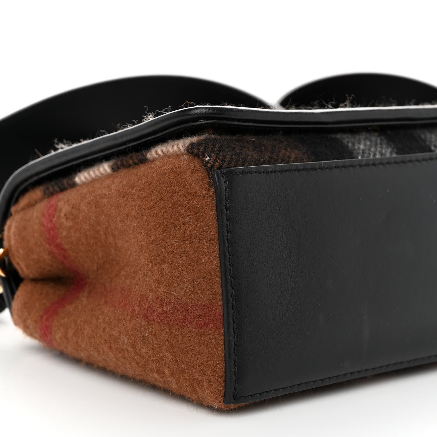 Burberry Cashmere Hackberry Check Note Medium Crossbody Bag Brown 8 of 9