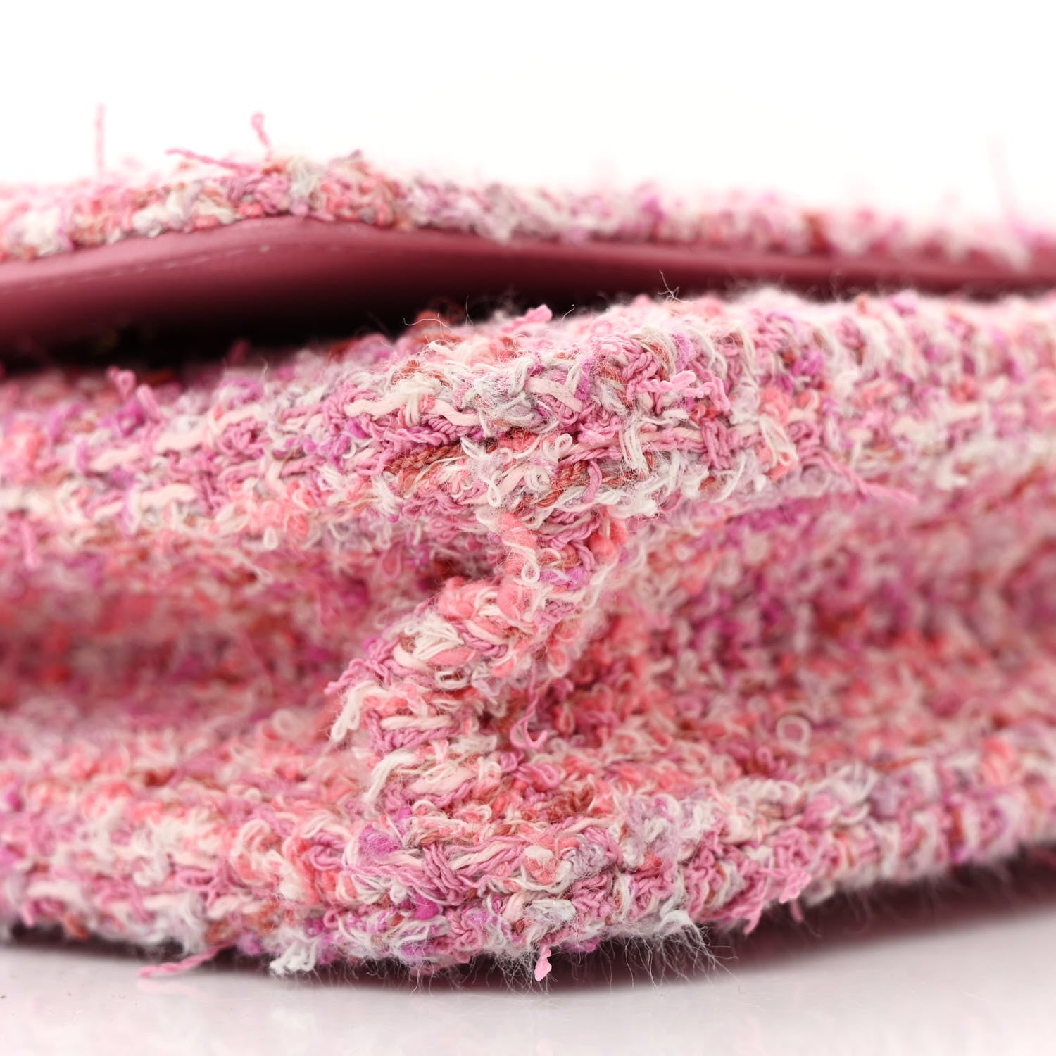 Chanel Tweed Quilted Wallet On Chain WOC Pink 10 of 11