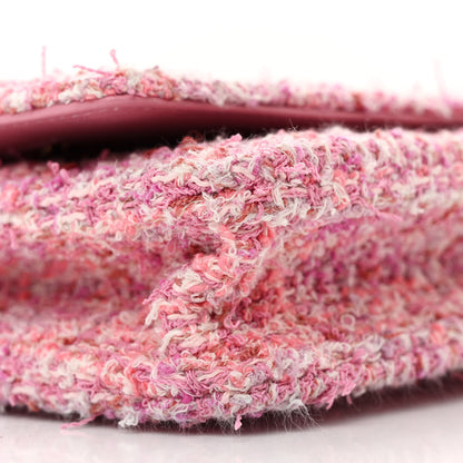 Chanel Tweed Quilted Wallet On Chain WOC Pink 10 of 11