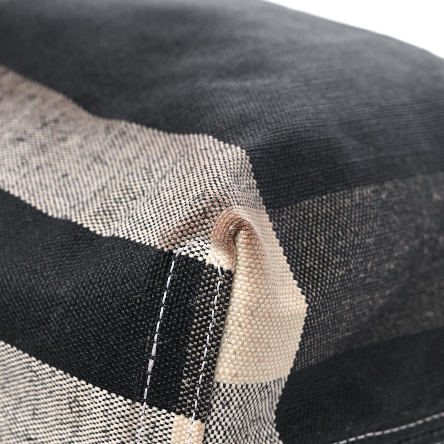 Coated Canvas Mega Check Medium Doodle Tote Black White