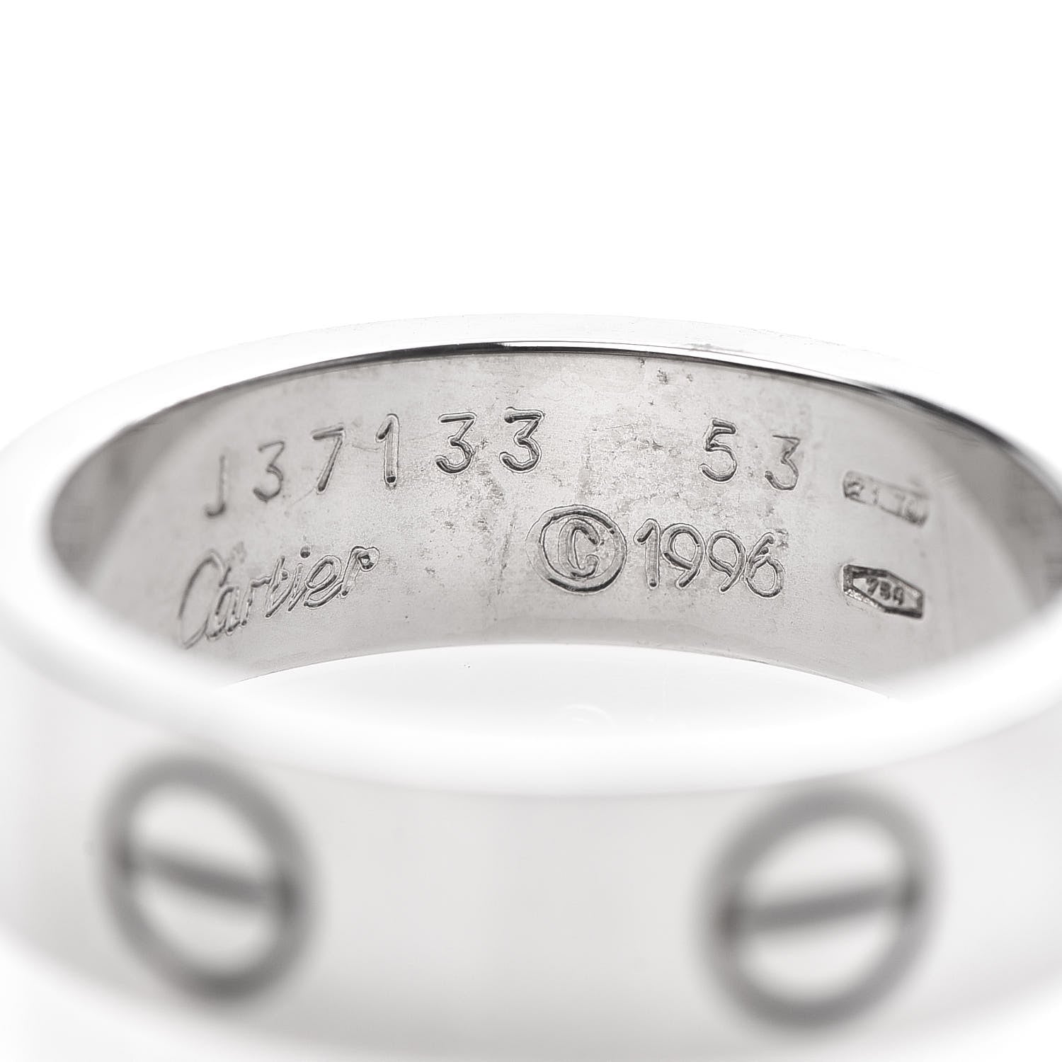 Cartier 18K White Gold 5.5mm LOVE Ring 53 6.25 4 of 4
