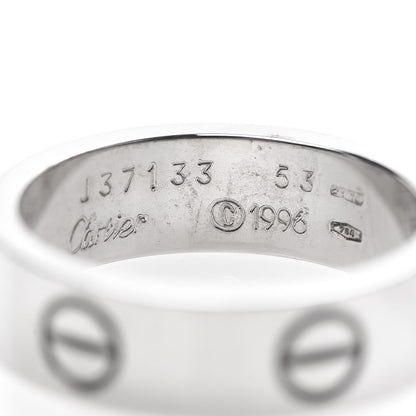 Cartier 18K White Gold 5.5mm LOVE Ring 53 6.25 4 of 4