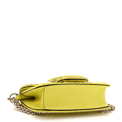Valentino Garavani Crystal Nappa Enamel Vlogo Small Loco Shoulder Bag Lemon Cedar 4 of 9