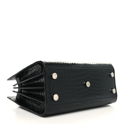 Saint Laurent Calfskin Crocodile Embossed Nano Sac De Jour Black 4 of 10