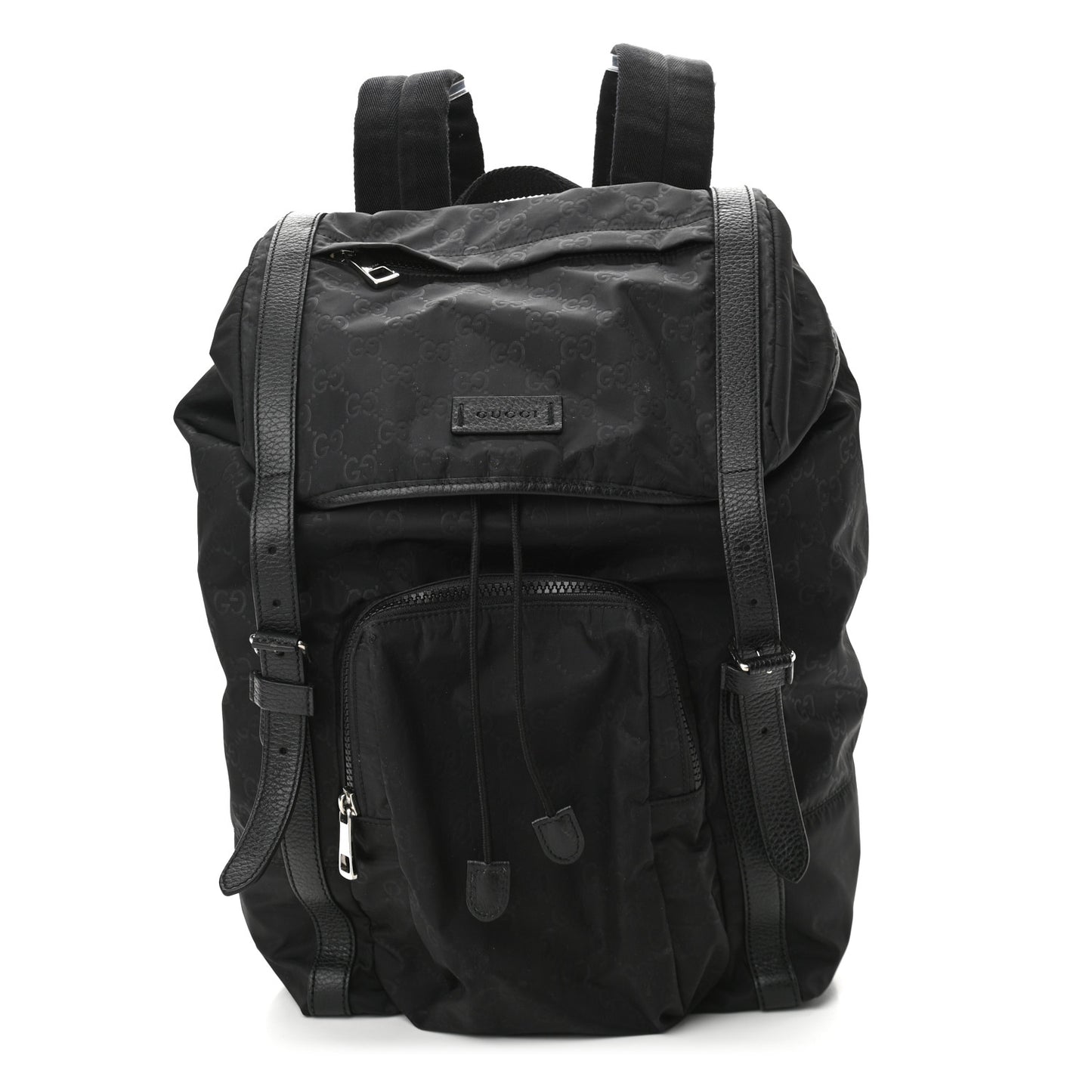 Nylon Monogram Medium Light Double Buckle Backpack Black