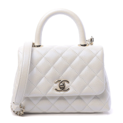 Chanel Iridescent Caviar Quilted Extra Mini Coco Handle Flap Ivory 1 of 11