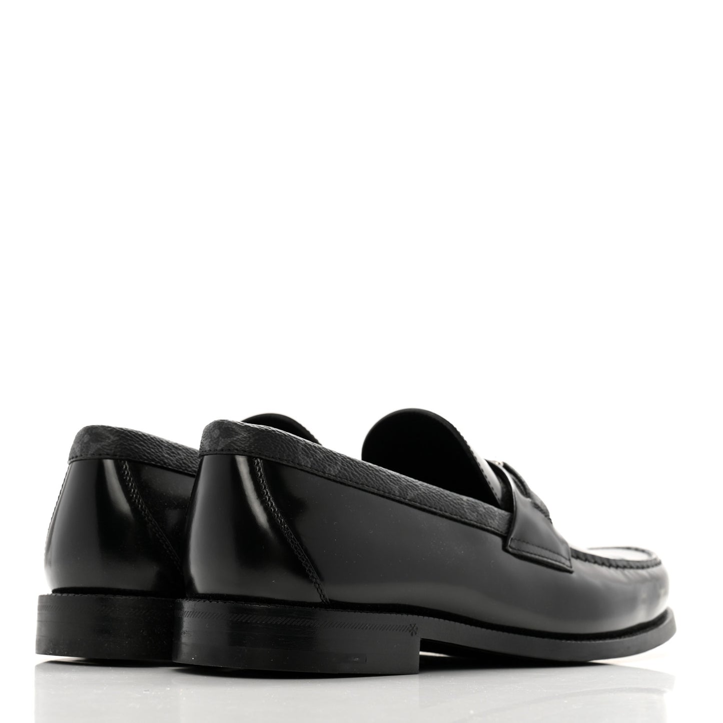 Calfskin Monogram Eclipse Mens Major Loafers 8 Black
