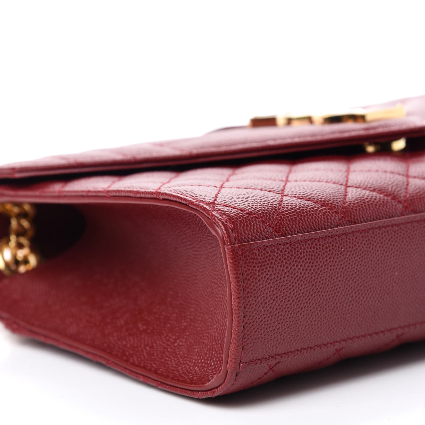 Grain De Poudre Textured Mixed Matelasse Triquilt Medium Monogram Satchel Oxblood