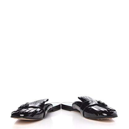 Gucci Vernice Crystal GG Marmont Fringe Slippers 42 Black 6 of 15
