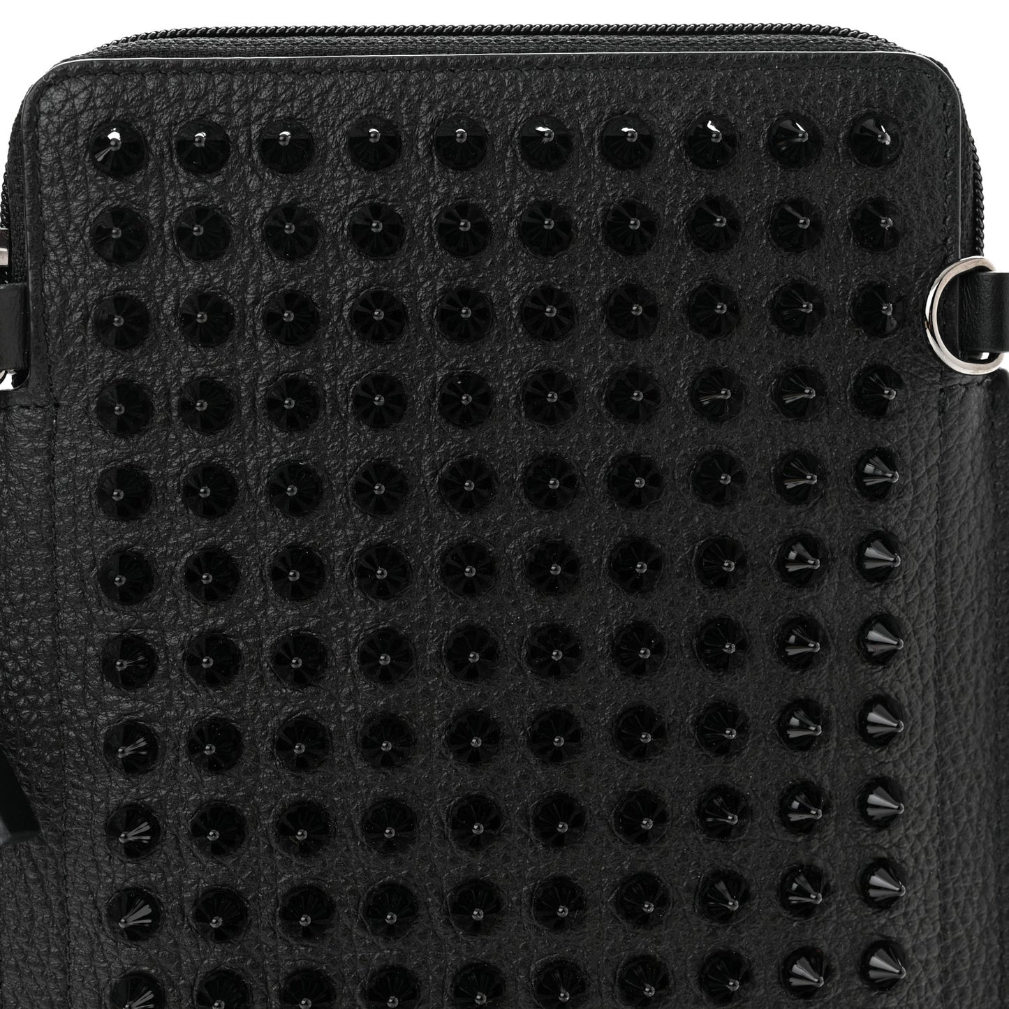 Empire Calfskin Spikes Loubilab Clutch Black
