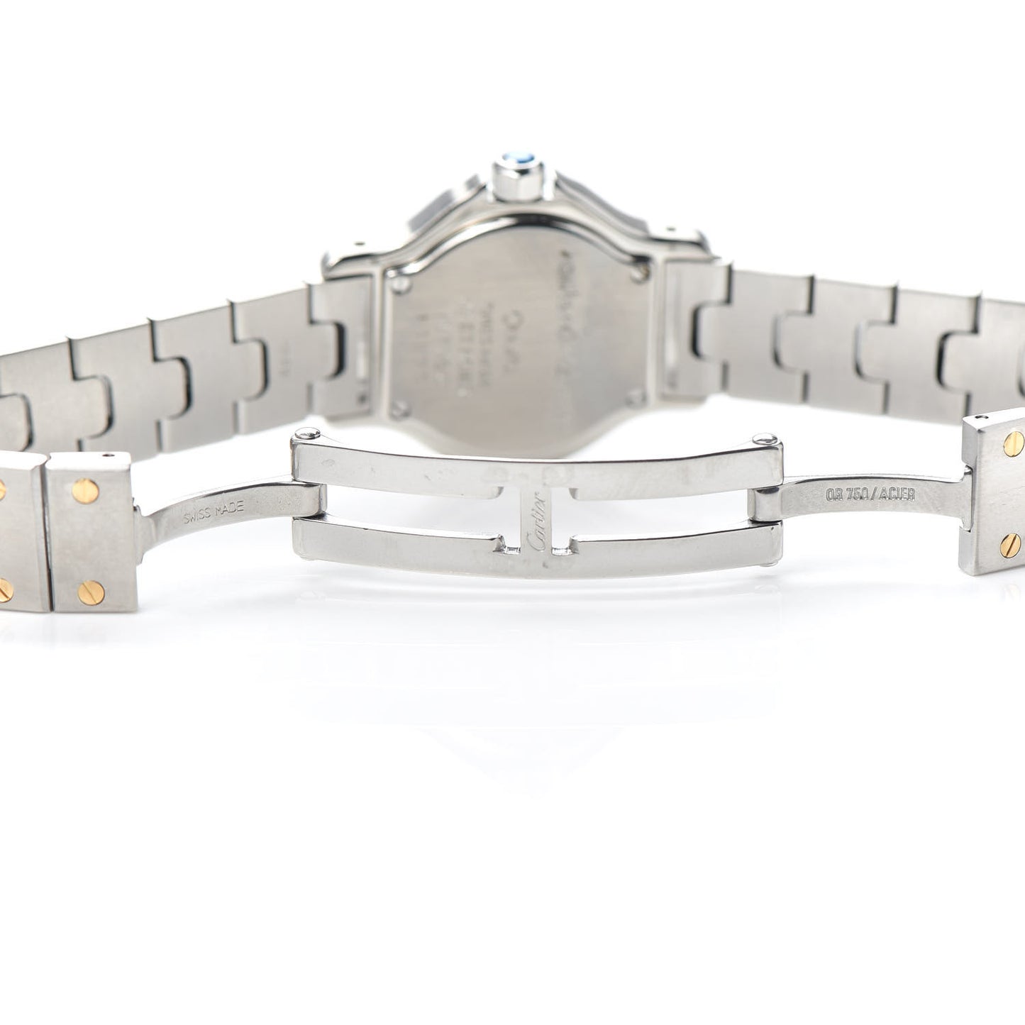 Stainless Steel 18K Yellow Gold 25mm Santos Octagon Quartz Watch