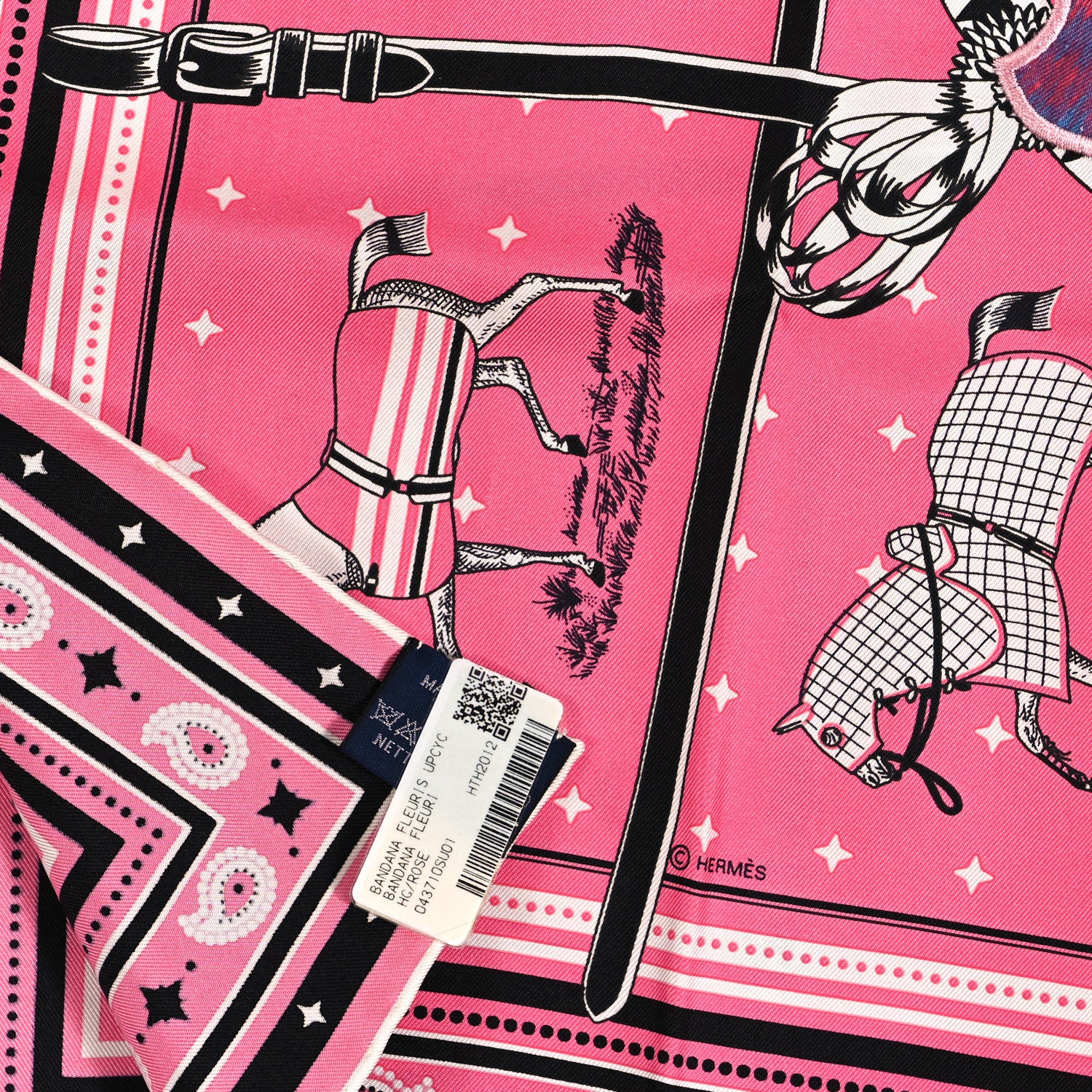 Hermes Silk Couvertures Et Tenues De Jour Bandana 70 Rose 3 of 3