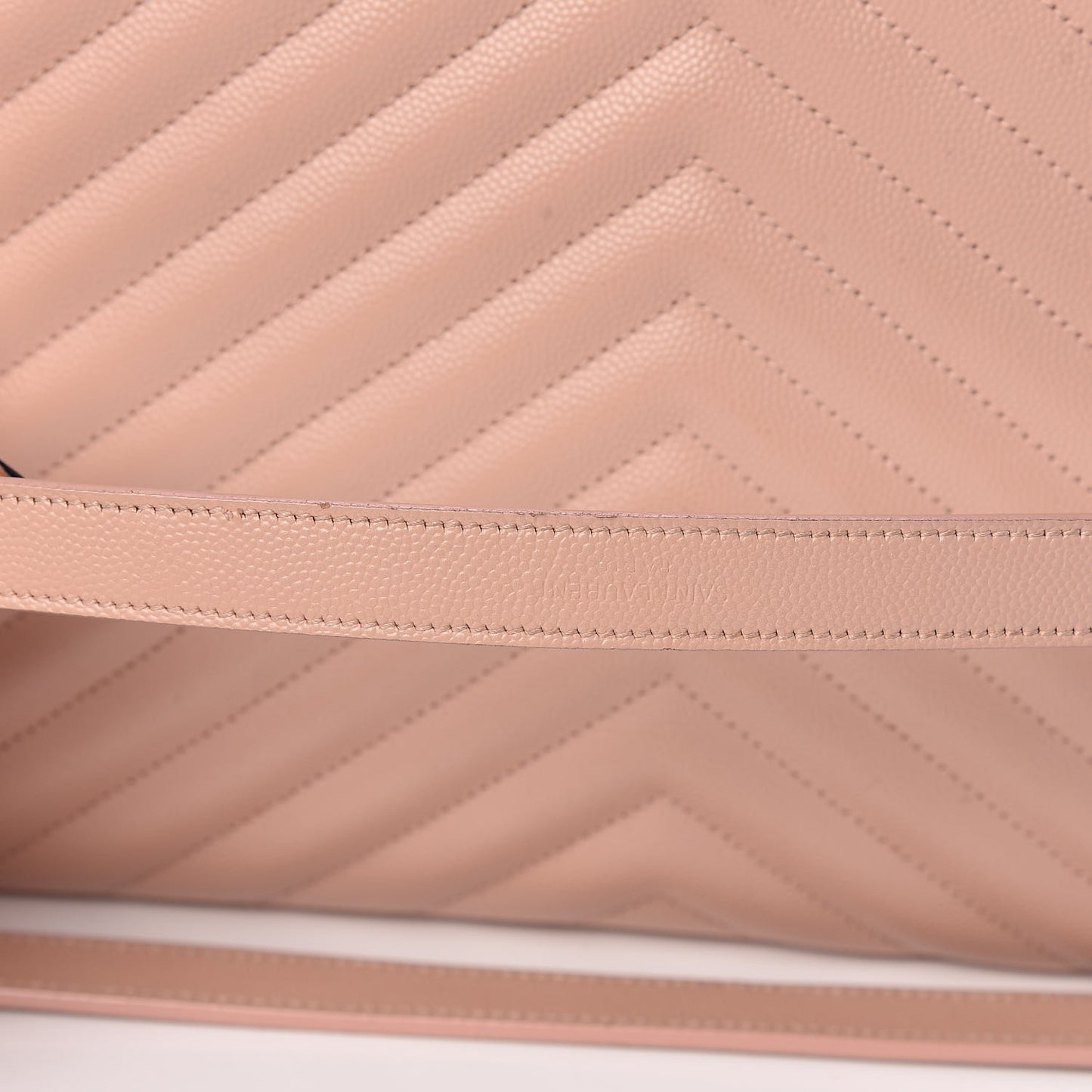 Grain De Poudre Matelasse Chevron Large Monogram Satchel Pale Pink