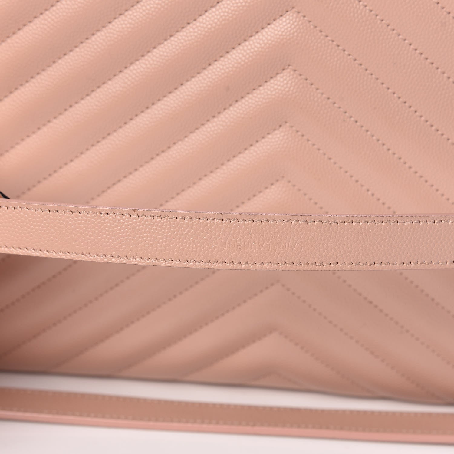 Saint Laurent Grain De Poudre Matelasse Chevron Large Monogram Satchel Pale Pink 14 of 16