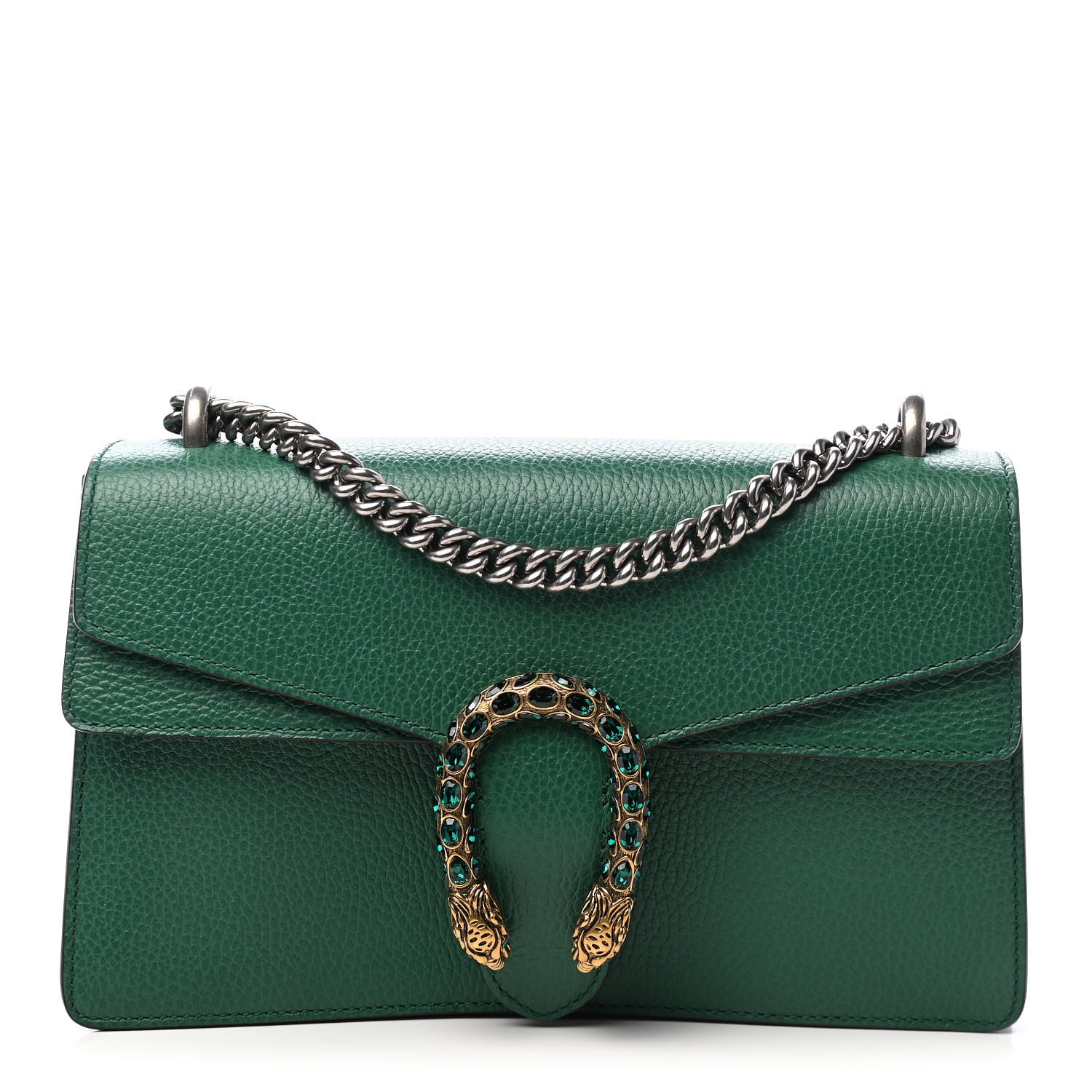 Gucci Pebbled Calfskin Small Dionysus Shoulder Bag Emerald 1 of 9