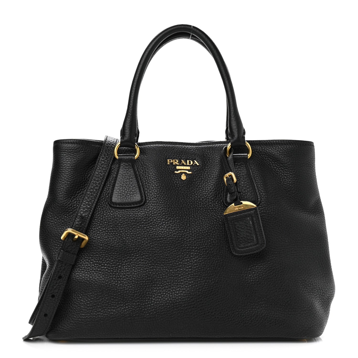 Prada Vitello Daino Tote Black 1 of 14