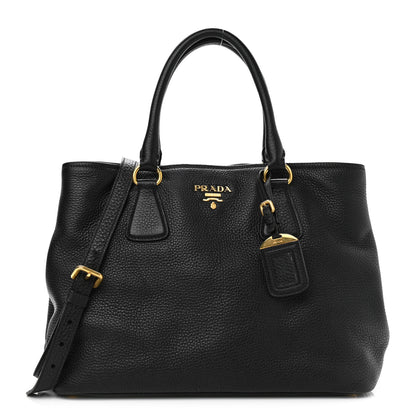 Prada Vitello Daino Tote Black 1 of 14