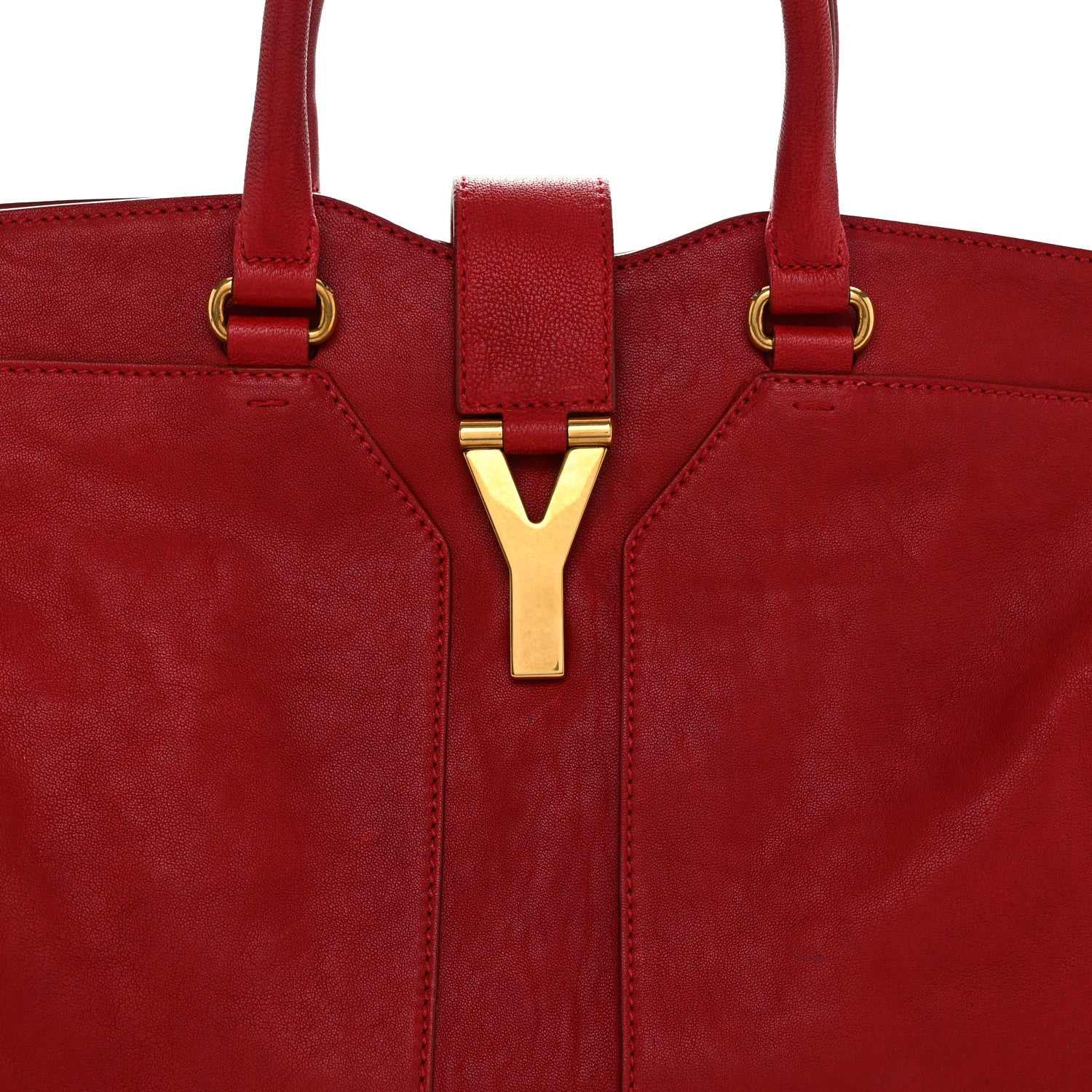 Saint Laurent Sheepskin Medium Cabas ChYc Red 8 of 10