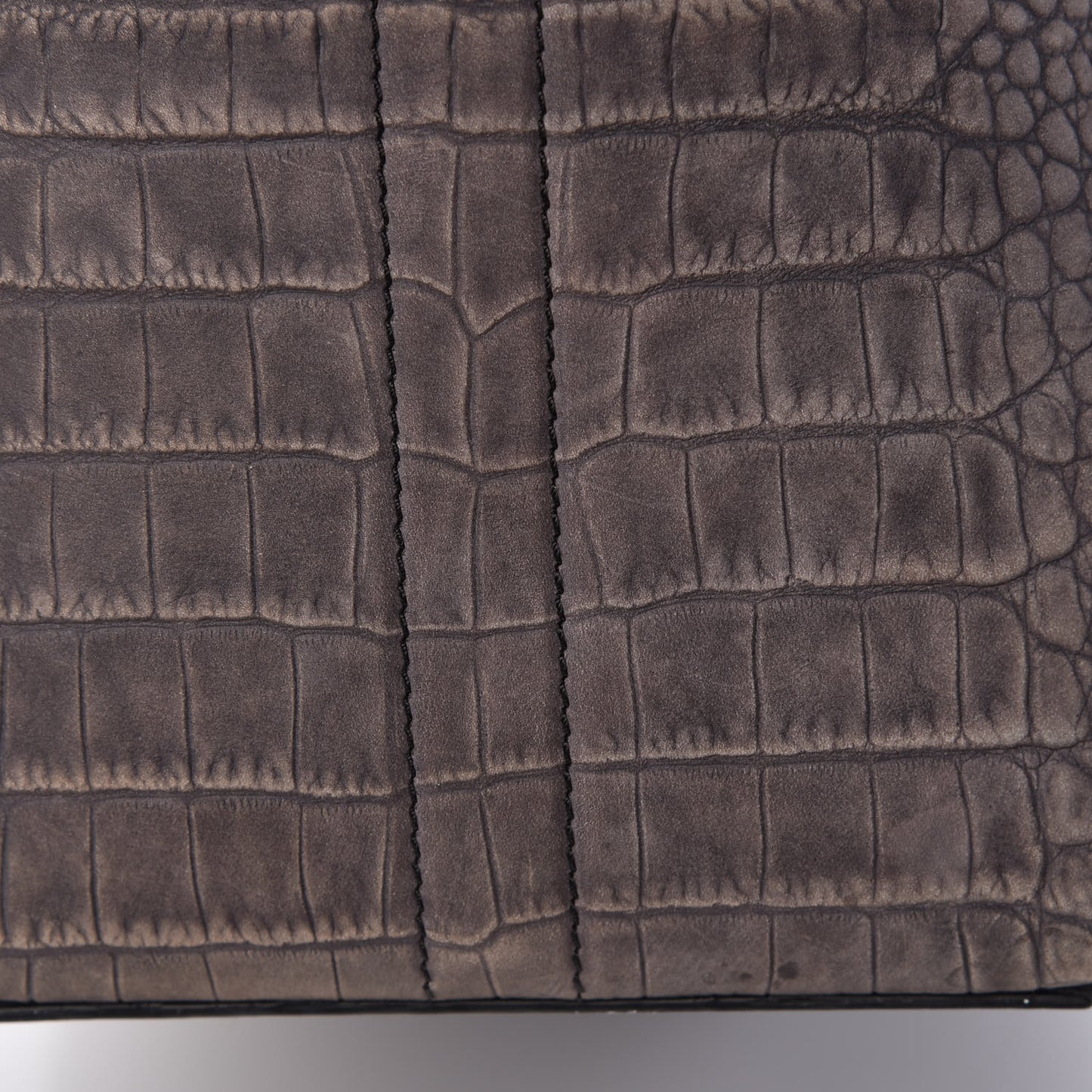 Nubuck Crocodile Embossed Medium Antigona Washed Black