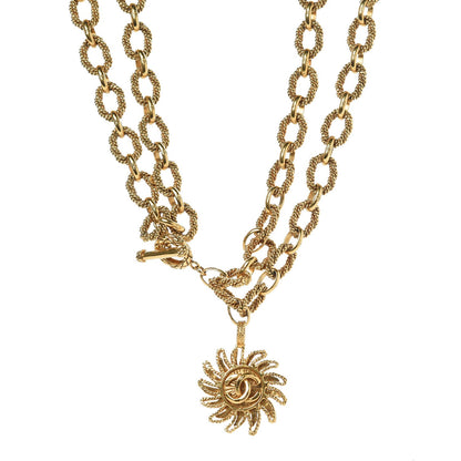 Chanel CC Sunburst Long Necklace Gold 1 of 5