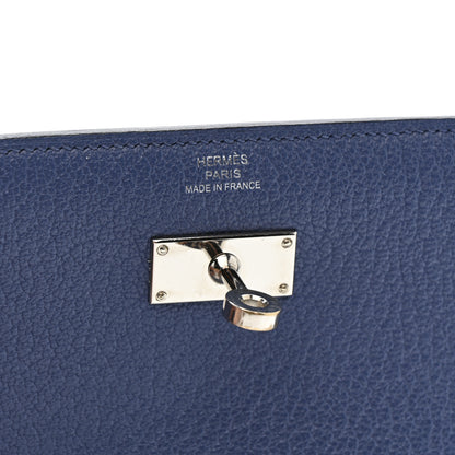 Hermes Chevre Mysore Medium Kelly Wallet Bleu Agate 6 of 9
