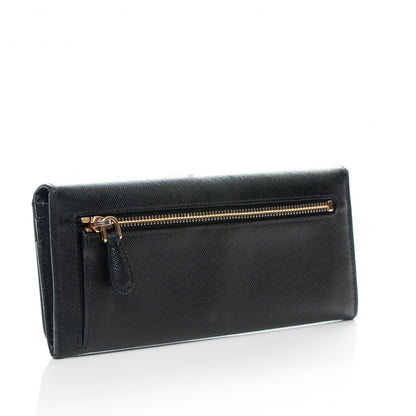Prada Saffiano Metal Continental Flap Wallet Nero Black 3 of 7