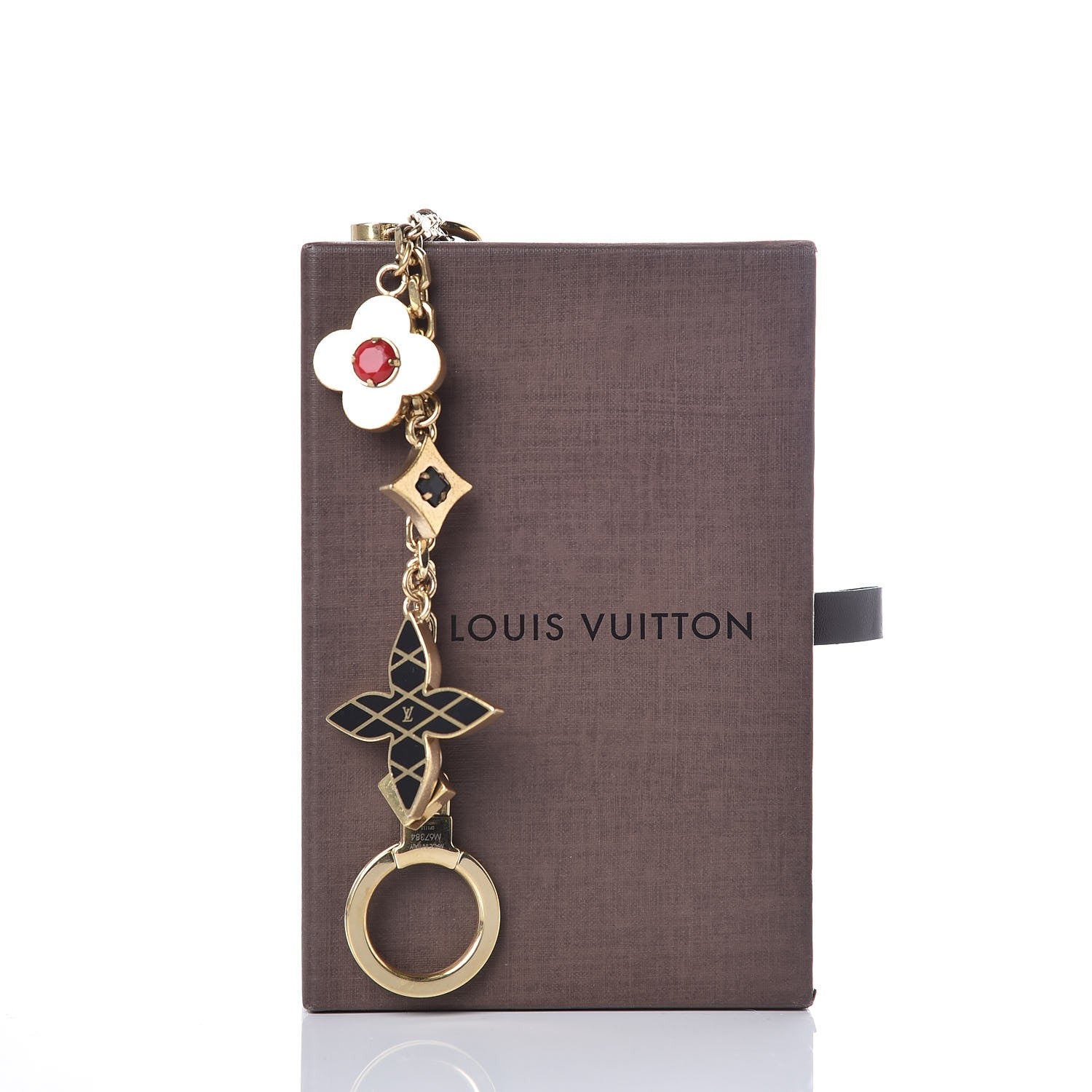 Louis Vuitton Malletage Flowers Bag Charm Key Holder 7 of 7