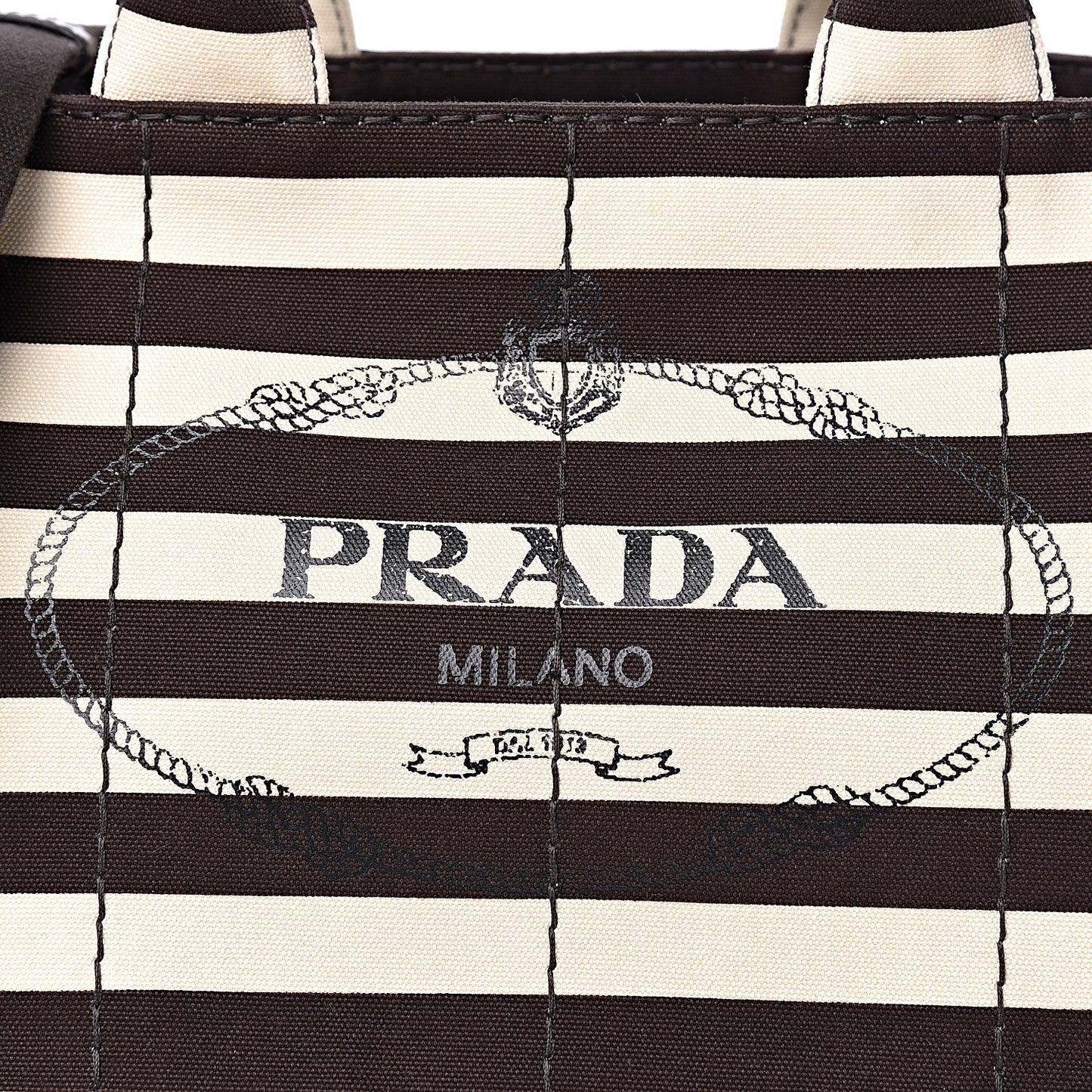 Canapa Striped Logo Tote Tabacco