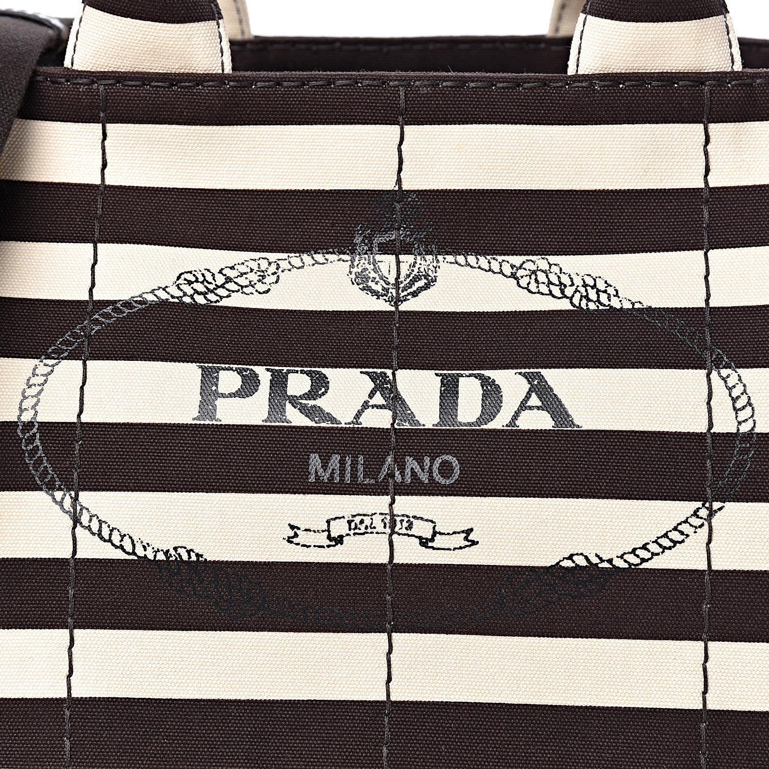 Prada Canapa Striped Logo Tote Tabacco 13 of 13