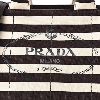 Prada Canapa Striped Logo Tote Tabacco 13 of 13