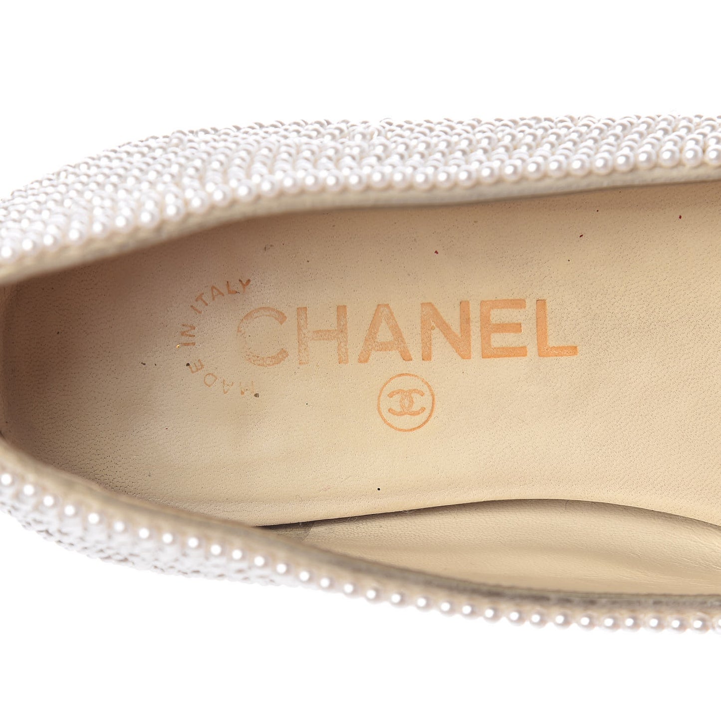 Pearl Sequin Cap Toe Ballerina Flats 39 White Black