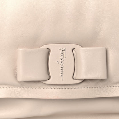 Salvatore Ferragamo Calfskin Small Viva Bow Shoulder Bag Bone 11 of 15